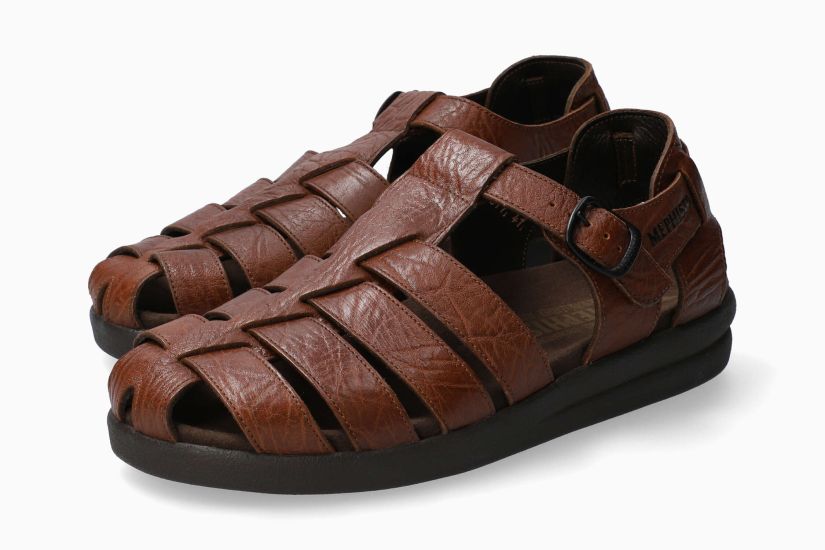 Mephisto Men's Sam Full Grain Leather Slip-on Fishing Sandals