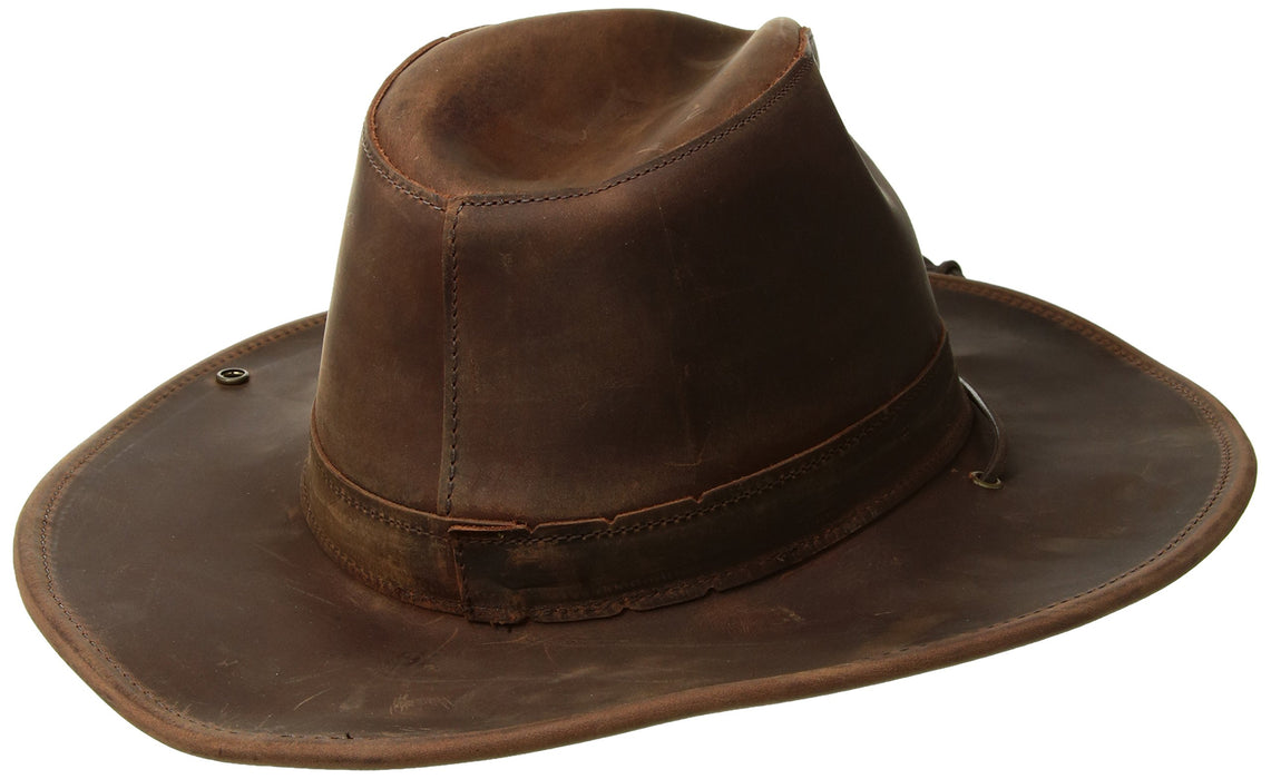 Henschel Brown/Oiled Small Weekend Walker 1154 100% Leather UPF 50 Hat