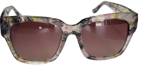 DIFF Eyewear Women's Bella II Agate & Brown Gradient Lens Sunglasses