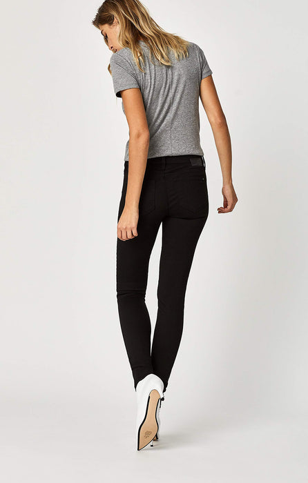 Mavi Women's Adriana Double Black Tribeca 24/32 Mid Rise Super Skinny Jeans