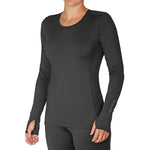 Hot Chillys Women's Micro-Elite Chamois Crewneck Top Midweight Body Fit Base Layer
