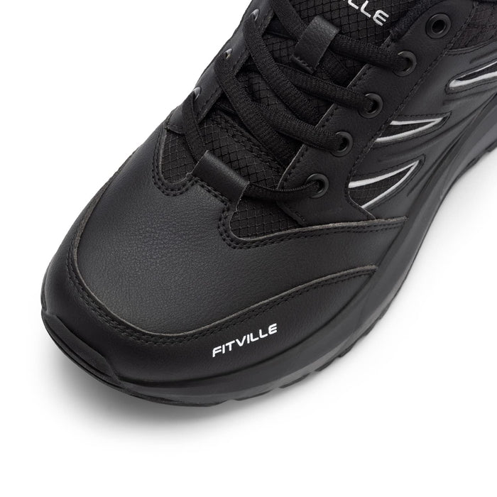  FitVille Wide Walking Shoes for Men Wide Width Sneakers for  Flat Feet Arch Fit Heel Pain Relief - Rebound Core (8 Wide, Black)
