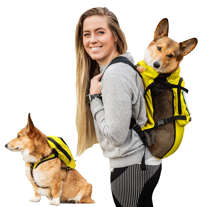 K9 Sport Sack X-Small Yellow Walk-On Dog Backpack with Harness for Pets
