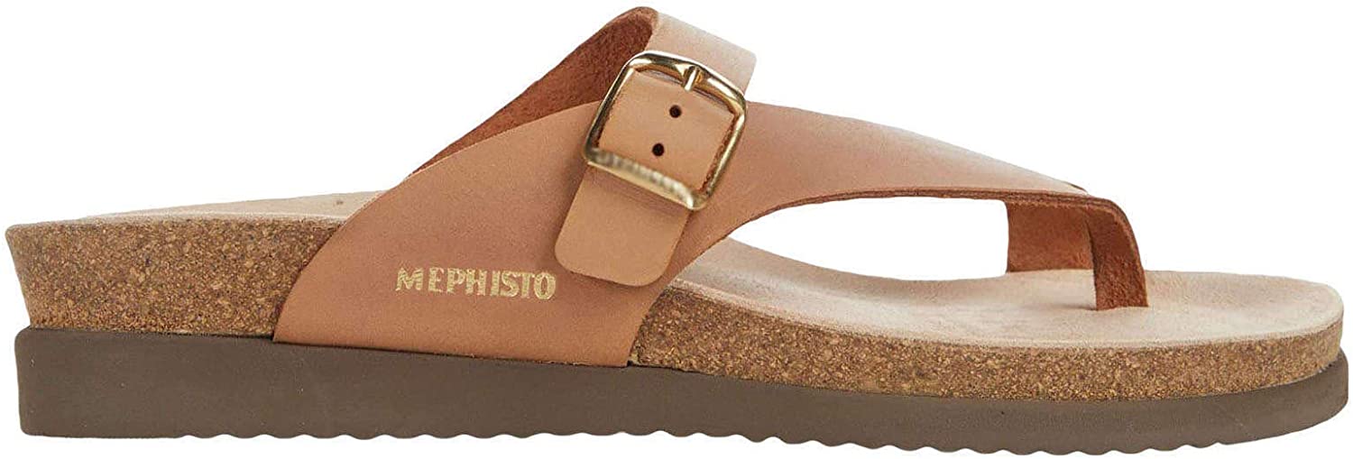 Mephisto Women's Helen Camel Scratch Size 6 Nubuck Leather Toe Post Sandal