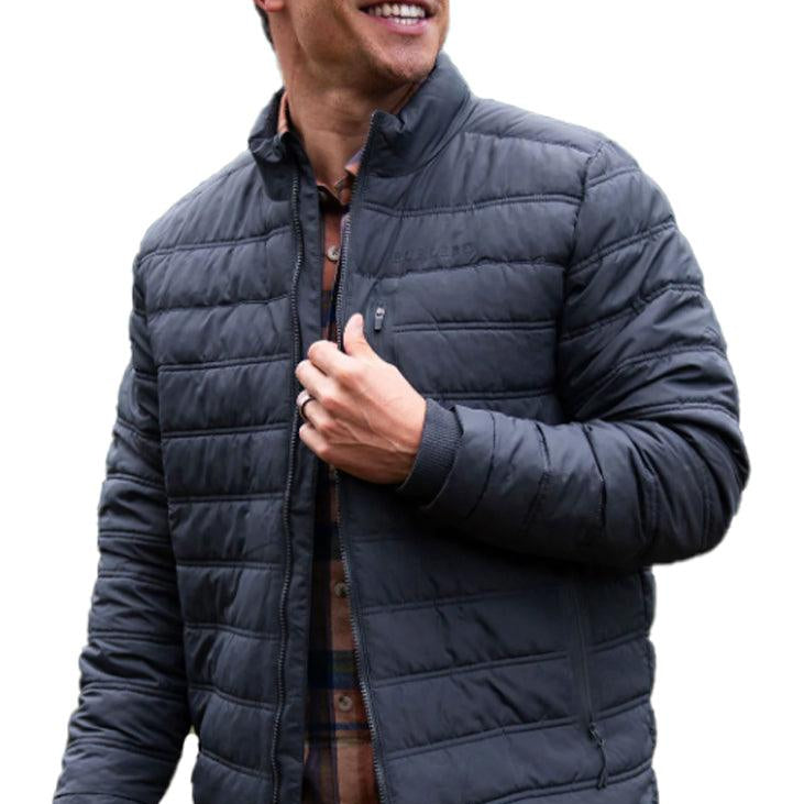 Burlebo Men's Horizontal Quilted Insulated Puffer Jacket