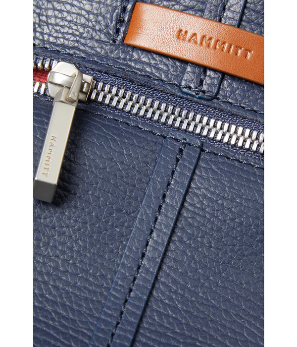 Hammitt Women's Tony Small Leather Purse With Strap Indigo Navy/Brushed Silver
