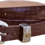 Ranger Belt - Caiman Crocodile Skin - Brown