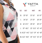 Yatta Golf Womens Standout Performance Sleeveless V-Neck Golf Polo Shirt