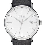 Junghans Men's Form A Matte Silver Dial Black Leather Strap Automatic Watch 027/4730.00