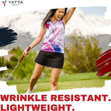 Yatta Golf Womens Standout Performance Sleeveless V-Neck Golf Polo Shirt