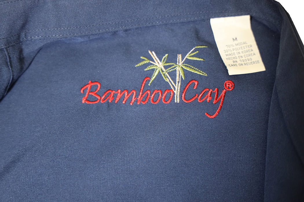 Bamboo Cay Mens Dual Bamboos Embroidered Woven Shirt
