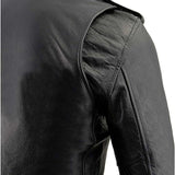 Milwaukee Leather Men's LKM1781 Black Police Style Leather Motorcycle Jacket