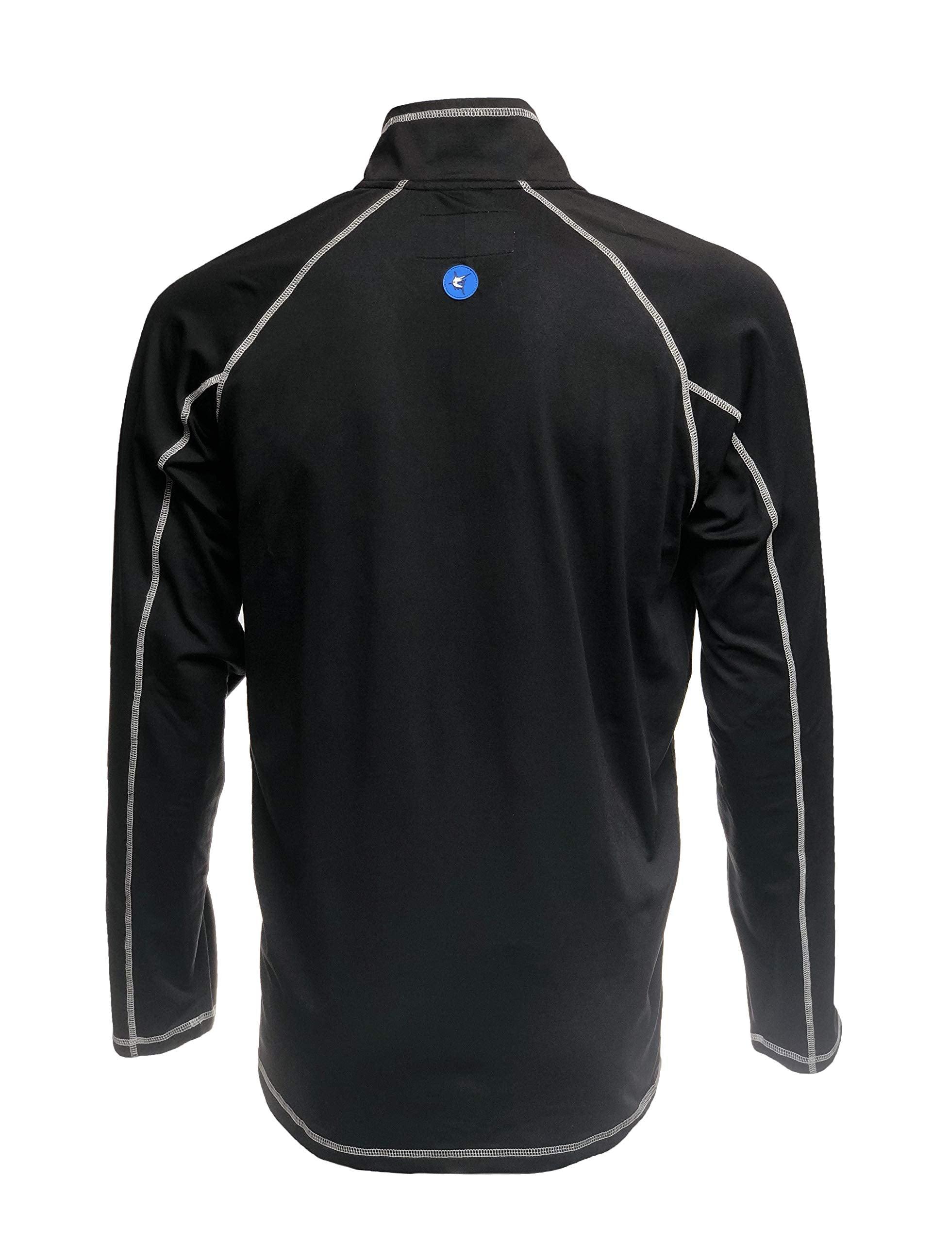 White Water Large Light Blue New Harbor Performance 1/4 Zip Pullover Shirt - Sports by Sager