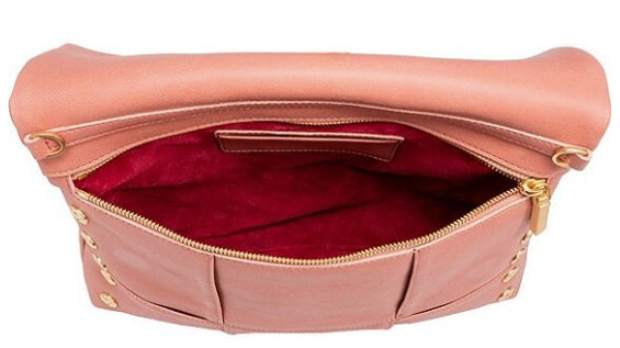 Hammitt Women's VIP Large Leather Purse With Strap Sorbet Pink/Brushed Gold With Zipper