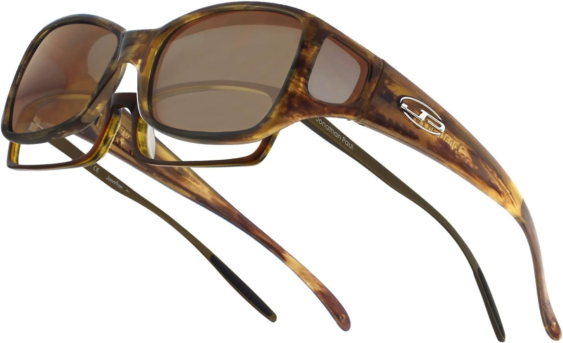 Jonathan Paul Fitovers Medium Dahlia Tiger Eye Polarized Amber Sunglasses