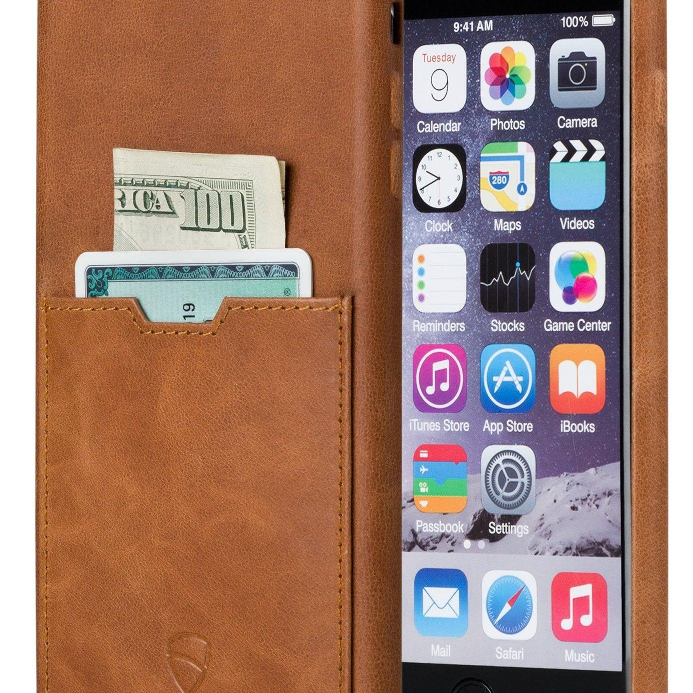 Vaultskin Soho Leather Wallet Case for iPhone - Sports by Sager