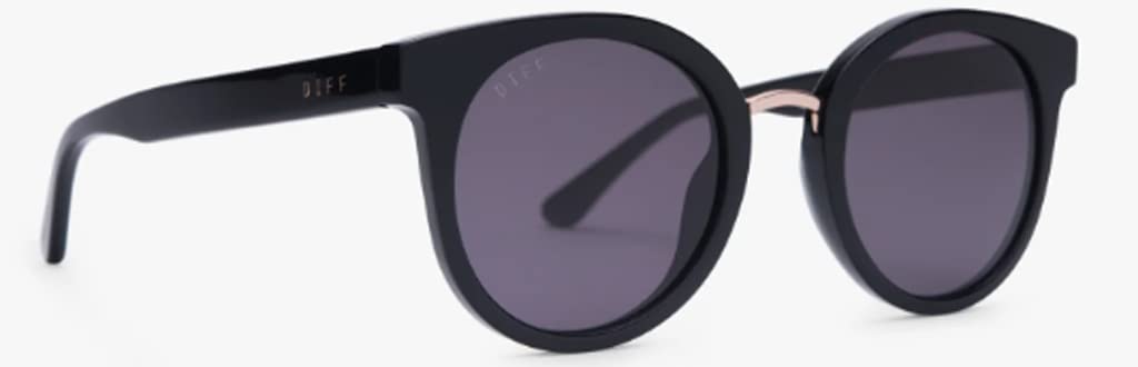 DIFF Eyewear Women's Aubree Black + Grey Lens Sunglasses
