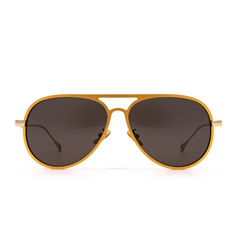 DIFF Eyewear Unisex Blake Brushed Gold & Grey Polarized Lens Sunglasses