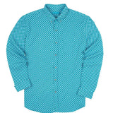 Tori Richard Wind Swell Aqua X-Large Long Sleeve Hawaiian Shirt