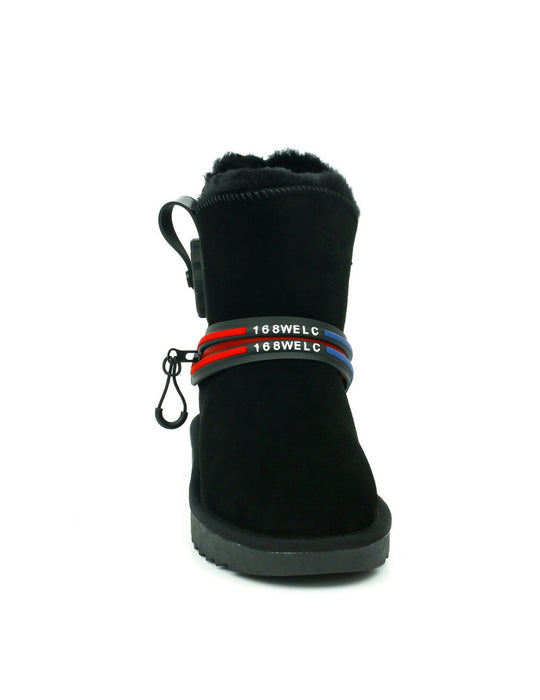 Bayton Women's Ellen Black Size 10 Faux Fur Fashion Boot