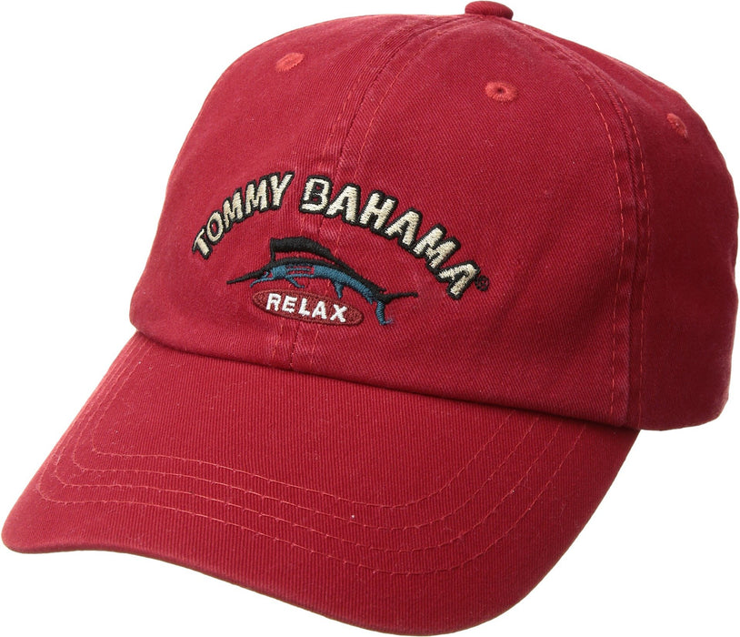 Tommy Bahama Washed Marlin Camper Red Adjustable Golf Hat Ball Cap