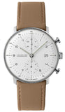 Junghans Men's Max Bill Chronoscope Matte Silver-Plated Analog Watch 27/4502.02