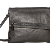 Hammitt Women's VIP Medium Leather Purse With Strap Black/Gunmetal With Zipper