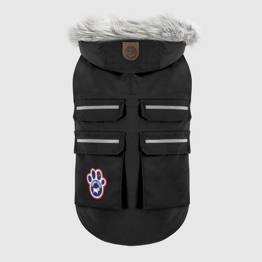 Canada Pooch Everest Explorer Size 14 Black Fleece Lined Insulated Dog Coat