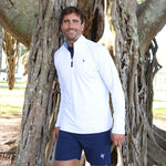 White Water Medium Navy Montauk Performance Breathable 1/4 Zip Pullover Shirt - Sports by Sager