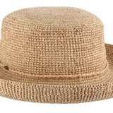 Scala Women's Alessandra Crocheted Packable Raffia Upturn Sunhat