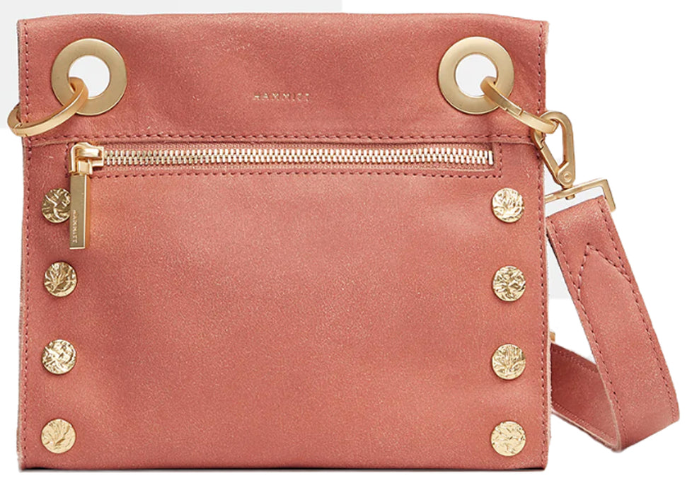 Hammitt Women's Tony Small Leather Purse With Strap Sorbet Pink/Brushed Gold