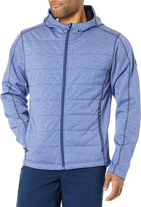 Cutter & Buck Men's Altitude Insulated and Quilted Full Zip Hooded Fleece Jacket (Tour Blue - Large)