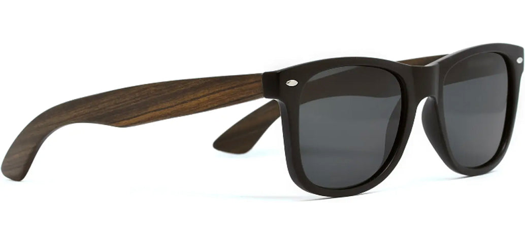 GOWOOD Unisex Los Angeles Ebony Wood/Black Polarized Sunglasses