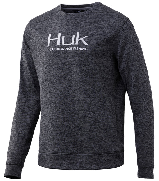 Huk Fin Crew Men's Black Heather Small Performance Sweatshirt