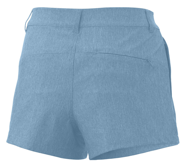 HUK Womens Drifter Size 6 Ice Blue Heather Deck Shorts With Pocket