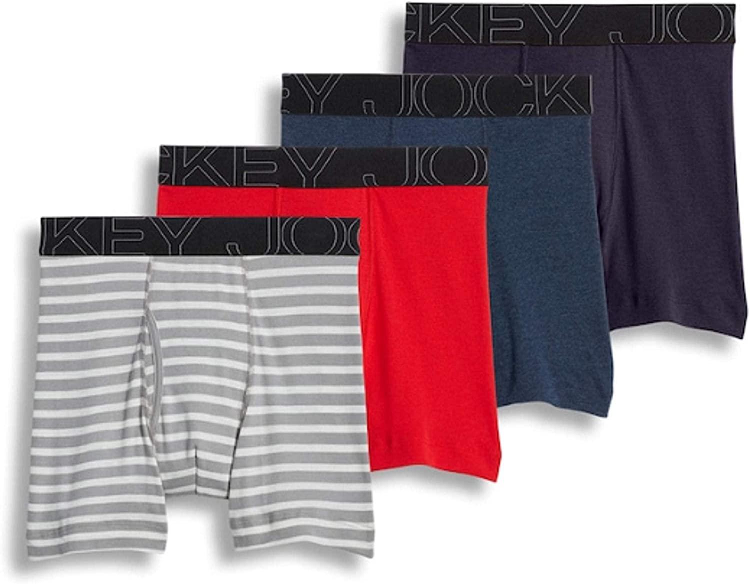 Jockey Men's ActiveBlend 7" Medium 4 Pack Mid-Rise Midway Brief Underwear