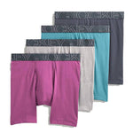 Jockey Men's ActiveBlend 7" Medium 4 Pack Shadow Blue/Dahlia/Out Of The Blue/Grey Heather Mid-Rise Midway Brief Underwear