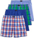 Bundle of 2-4 Packs of Jockey Men's ActiveBlend 5" Large Quartz Bold Plaid/Blue Textured Stripe/Large Check/Light Blue Textured Stripe Mid-Rise Woven Boxer Underwear