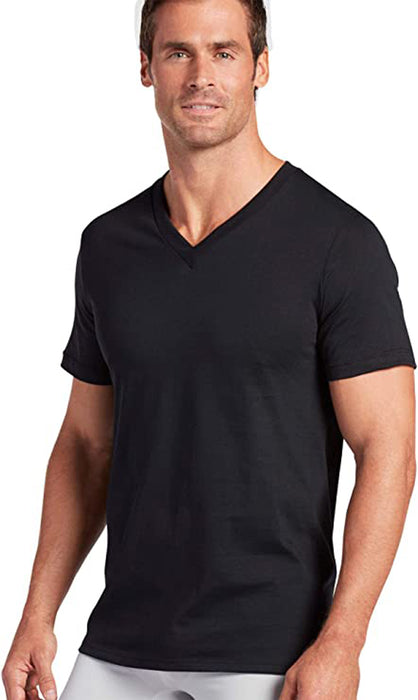 Jockey Men's 6 Pack Classic V-Neck Medium Black Short Sleeve T-Shirt