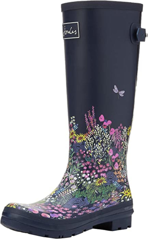 Joules Women's Welly Print  Navy Ditsy Size 8 Rain Boot
