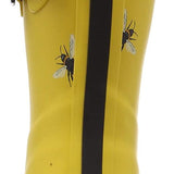 Joules Women's Molly Welly Gold Botanical Bees Size 8 Mid Height Rain Boot