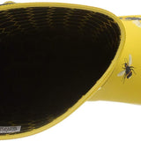 Joules Women's Molly Welly Gold Botanical Bees Size 8 Mid Height Rain Boot