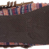 Lamo Women's Ava Chestnut Multi Size 6 Moccasin Style with Fringe Ankle Boot