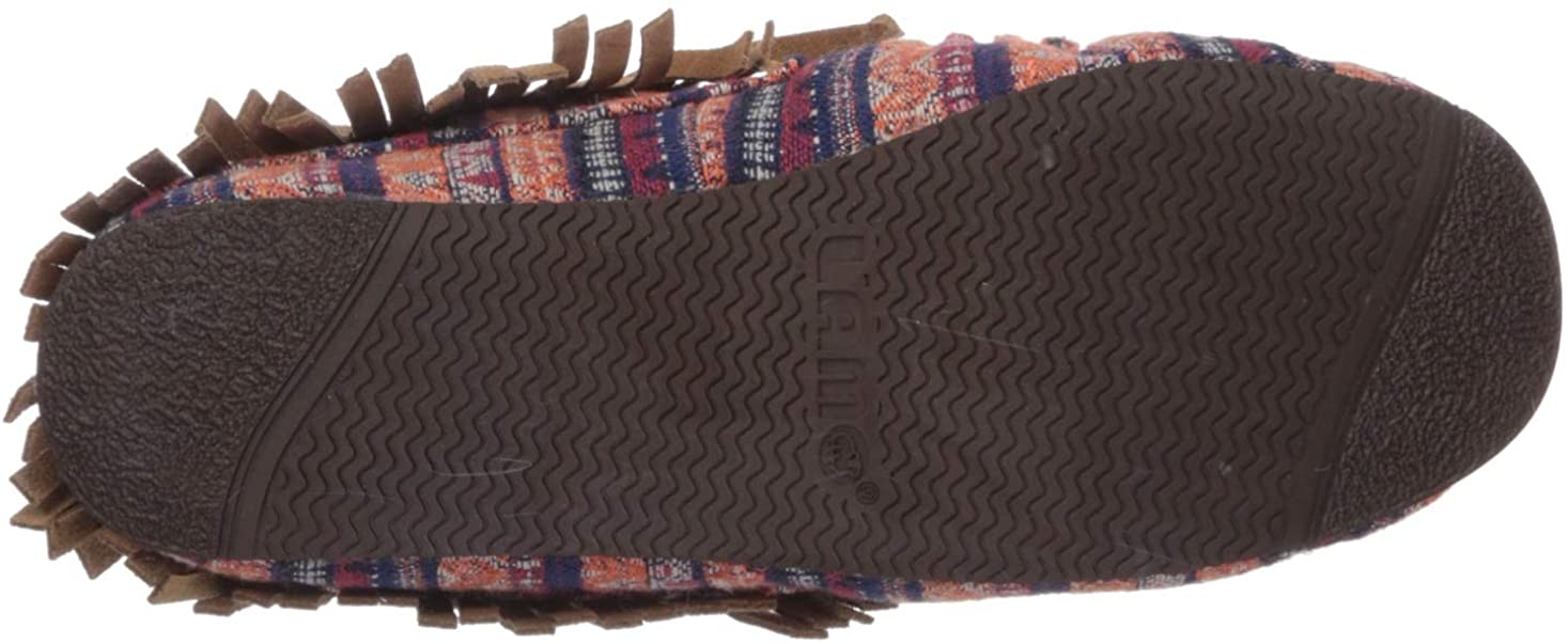 Lamo Women's Ava Chestnut Multi Size 6 Moccasin Style with Fringe Ankle Boot