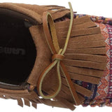 Lamo Women's Ava Chestnut Multi Size 6 Moccasin Style with Fringe Ankle Boot