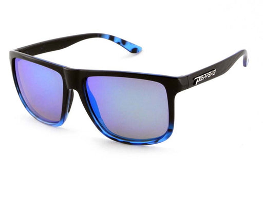 Peppers Polarized Sunglasses Dividend Shiny Black/Blue Fade w/Blue Mirror Lens