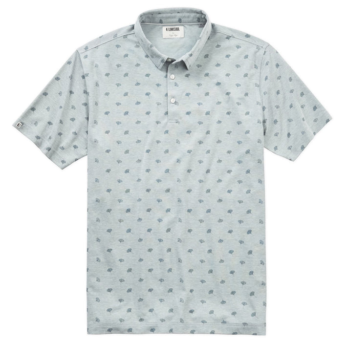 Link Soul Men's Dry Tek Oxford XX-Large Slate Blue Ginko Print SS Polo Shirt