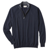 Link Soul Men's Quarter-Zip Deep Navy Heather Medium Long Sleeve Sweater