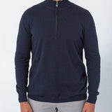 Link Soul Men's Quarter-Zip Deep Navy Heather Medium Long Sleeve Sweater
