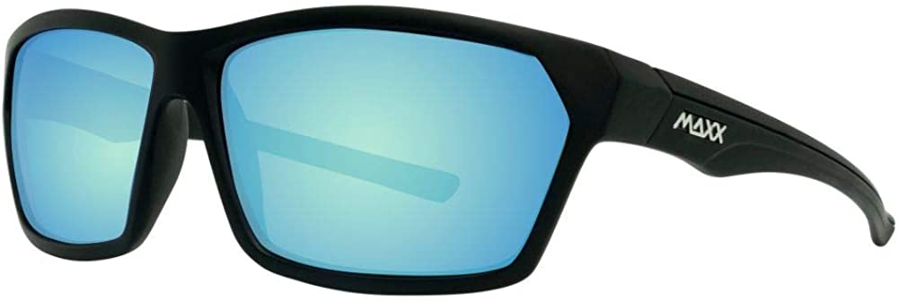 Maxx Sunglasses Cobra 2.0 Matte Black Frame with HD Blue Smoke Mirrored Lens